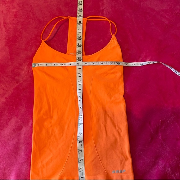 Bebe Sport Orange Mesh Activewear Tank Top M/L - Picture 15 of 16